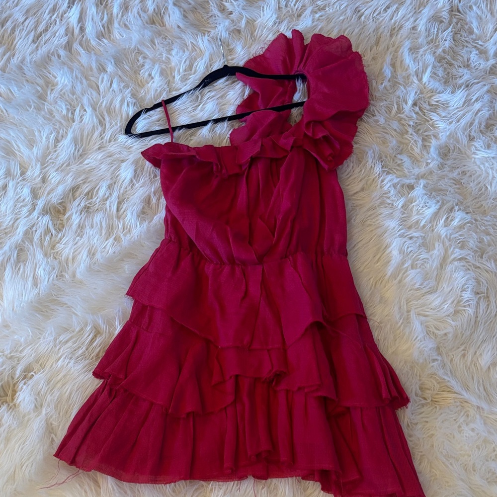 Isabel Marant Red One Shoulder Dress